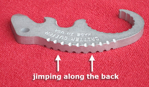 Jimping is a decorative technique that also provides a better grip