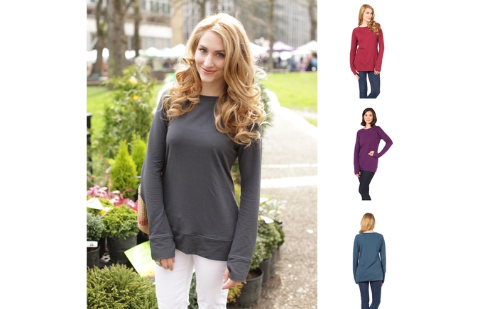 The essential SUMMERSKIN Raglan Pull-over. UPF 50+. Colors: Wine, Plum, Ocean Blue, or Charcoal Grey.