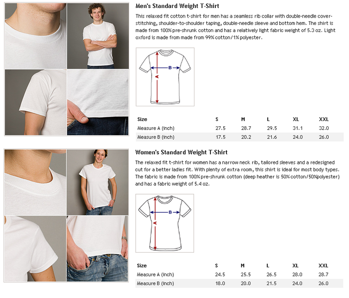 T-Shirt Sizes