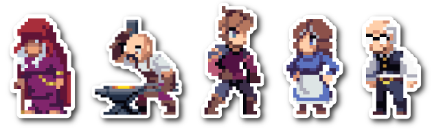 Main Cast Sticker Set (~4" tall)