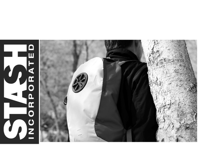 Stash Pocket + Backpack = We get a lot of compliments on the backpack incorporation. Working on larger openings and caps to fit more gear.
