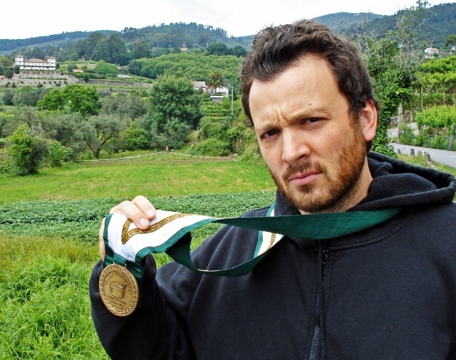 Zane in Porto, Portugal with a pimpin' Medallion similar to the one that backers get!