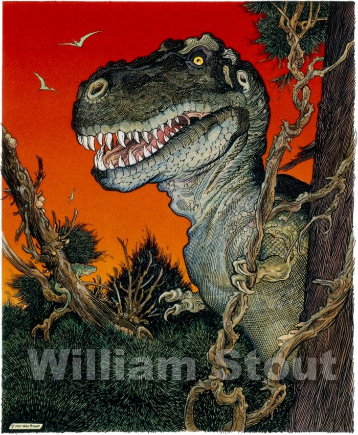 W. Stout's "Red Rex" made eye-popping video cover art, and now a spectacular 16 X 20 inch art-print. See $40.00 pledge