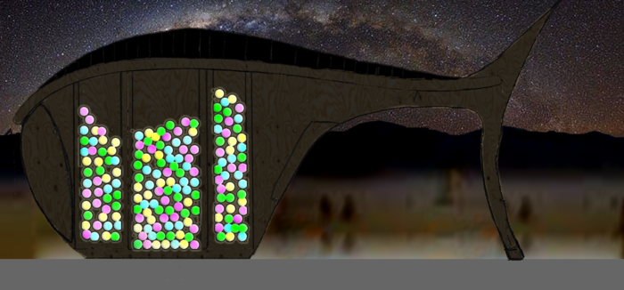 Luma Lit Up at Night on Playa