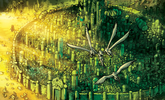 Flying over the Emerald City
