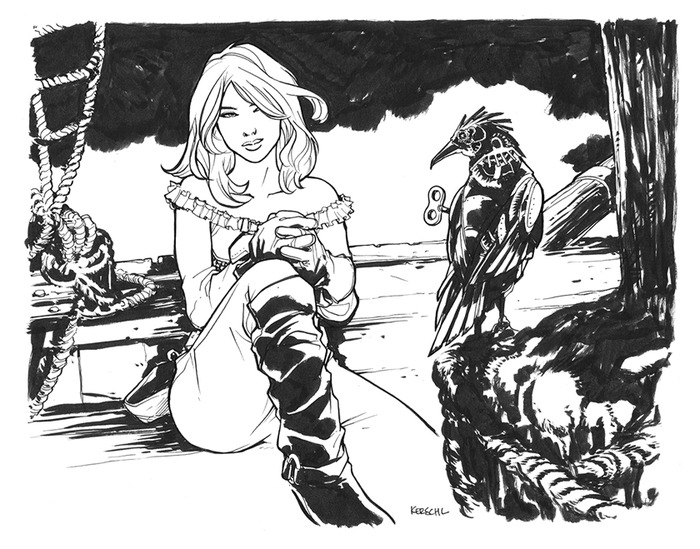 One of the pin-ups, contributed by the amazing Karl Kerschl.