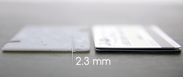 The Pocket Tripod is as thin as two credit cards stacked on top.