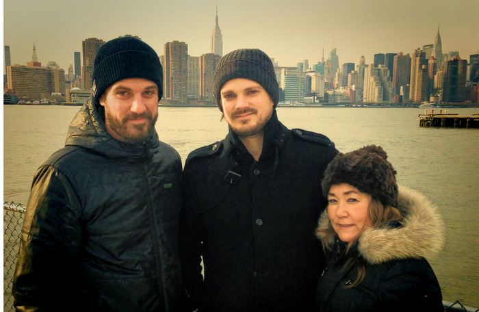 Producer Andy Mininger, Director Mark Evans and Producer Michelle Quisenberry shooting in New York.