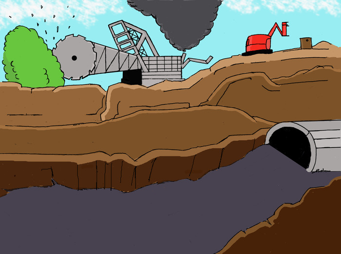 The miners go for the gold while destroying nature's treasures.