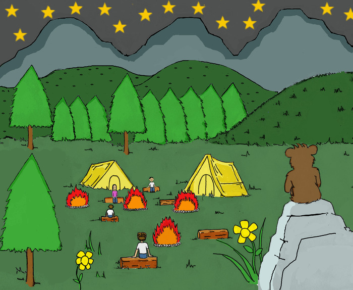 Ettie the Bear sits on the ledge every night to watch the children playing below, and wishing he were a child too.