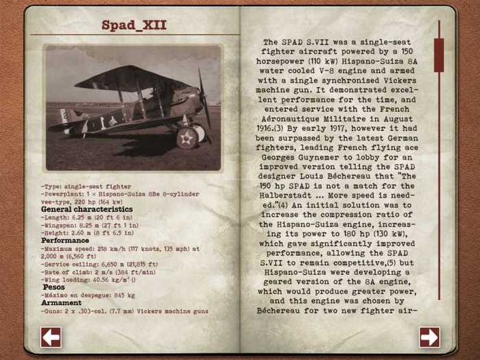 Putting up some technical facts about each plane