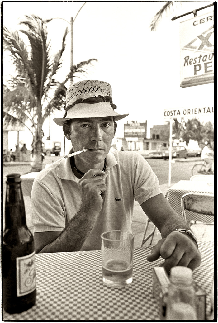at Pepe's Bar where we spent most of our afternoons (sepia tone)