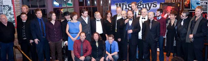 Filmmaker Richard Dutcher with the producers of Project 23 shortly before filming their movie "The Boys at the Bar."