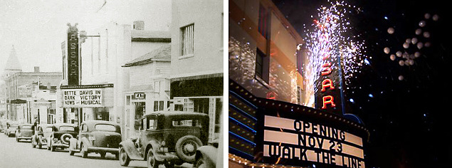 1939 when old cars really did line the streets, and the grand re-opening fireworks in 2005