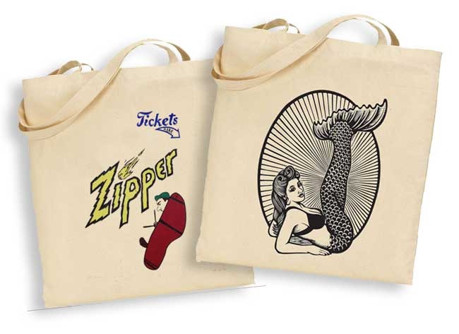You totes love mermaids. Designs L-R from the movie Zipper, Martin Mazorra.
