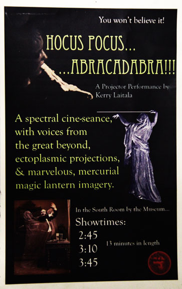 Hocus Pocus poster with DVD of documentation of the expanded cinema performance