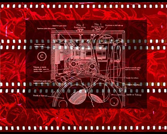 Collage made with images from the Muse of Cinema- "Fiery Projector"
