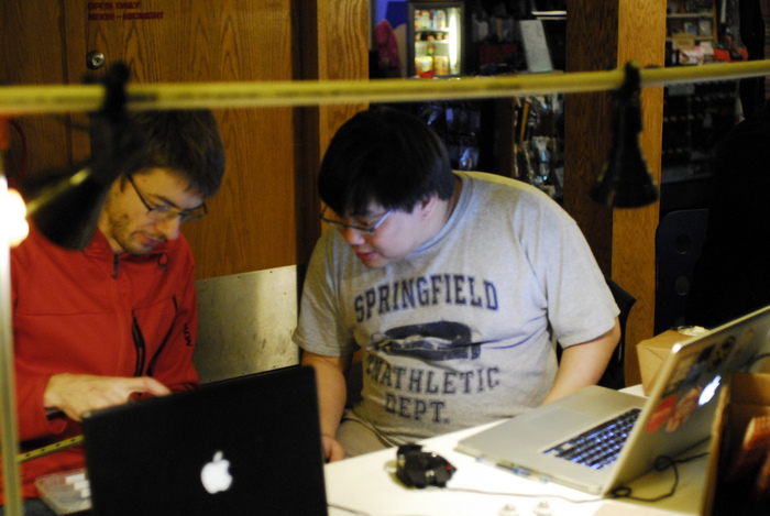 Terence and Johann at 3D Printer Night, Metrix Create Space