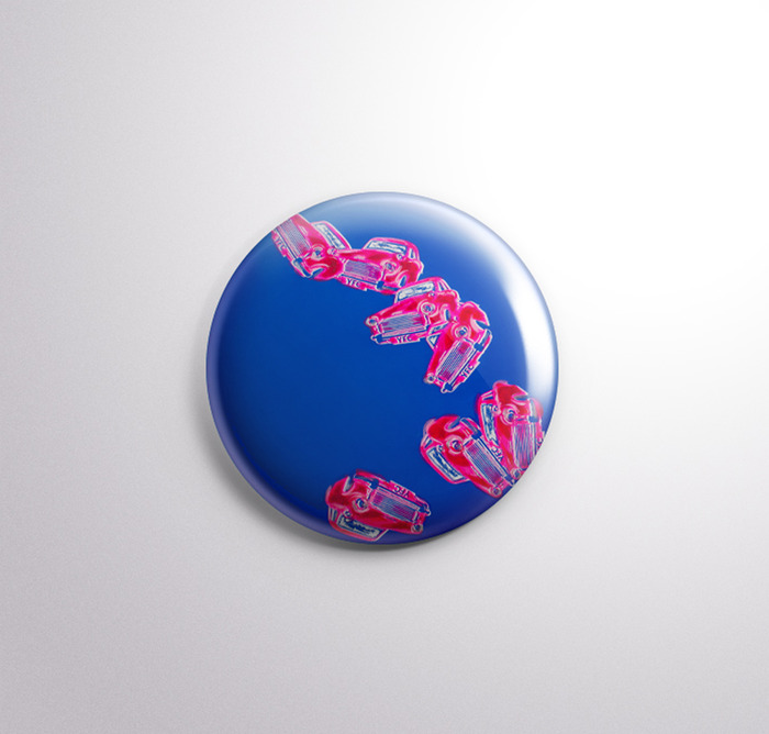 Blue & Pink cars pin, option #2.