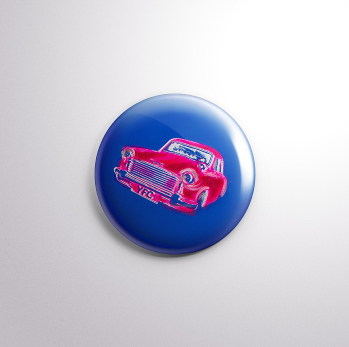 Blue & Pink Cars pin, option #1. Which one do you prefer, this one or the one below?