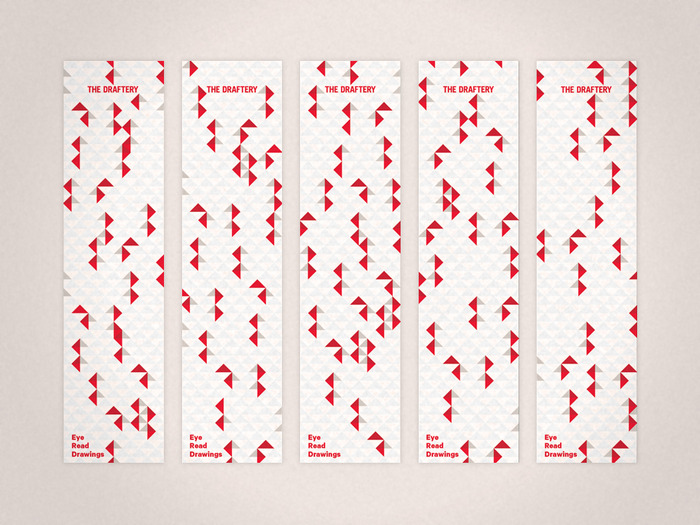 Custom letterpressed Draftery bookmarks