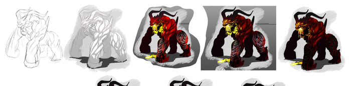 Sample of the creation process (incomplete) of the creature