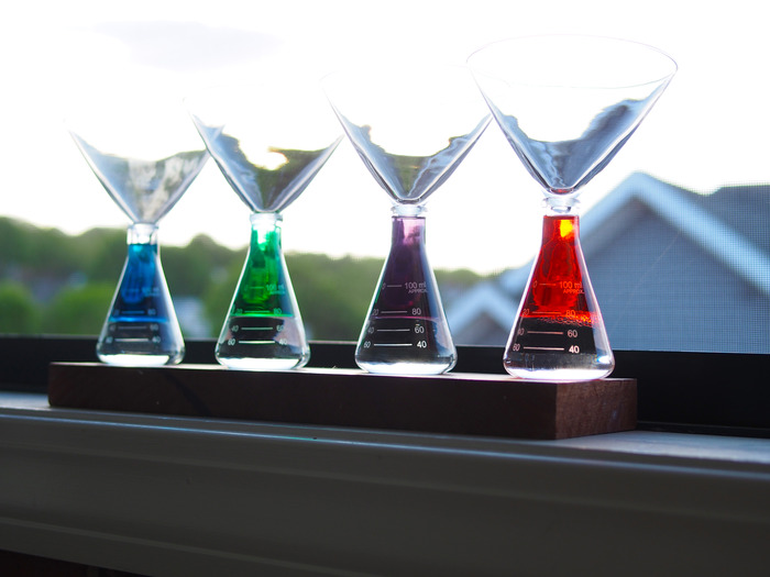 It's a rainbow. Martini in Blue, Green, Purple, and Red