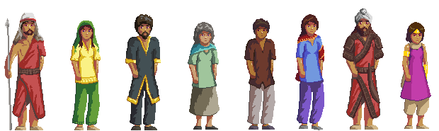 Basic characters from in-game. Things like wounds, equipment, fighting moves will need extra art.