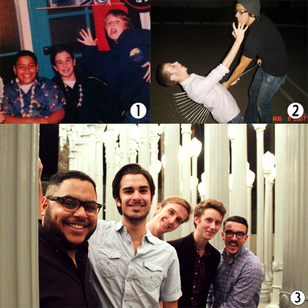 1 - Jordan, Joey, and Brandon (Nov 2002); 2 - Pat and Andrew (Aug 2007); 3 - Jordan P. Kelley (Writer / Producer), Joey Richter (Craig), Brandon Blanks (Writer / Director), Patrick McLaughlin (Pat), and Andrew James Parkhill (Googol).