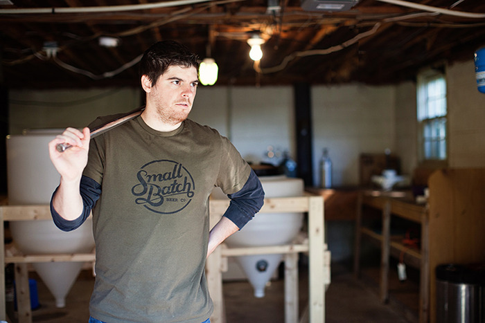 Brewer Tim modeling our shirt (he was caught off guard, we promise).