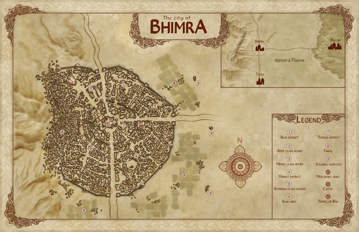 The map of the city.