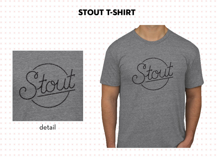 Stout Bottle Opener: A Forever Object dark heather grey t-shirt. USA Made. Available S-XXL.