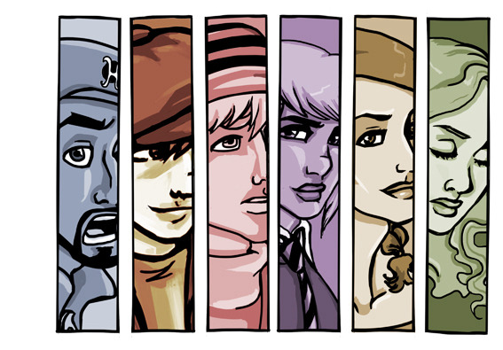 Six characters, six unique stories.