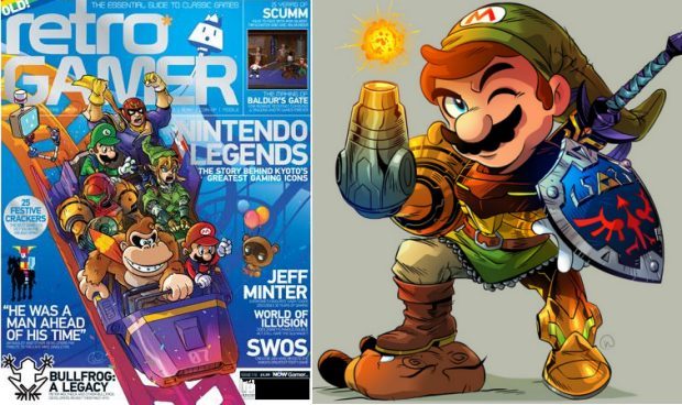 Wil Overton art. Retro Gamer (left, Copyright Imagine Publishing), and Nintendo Gamer (right, Copyright Future Publishing).