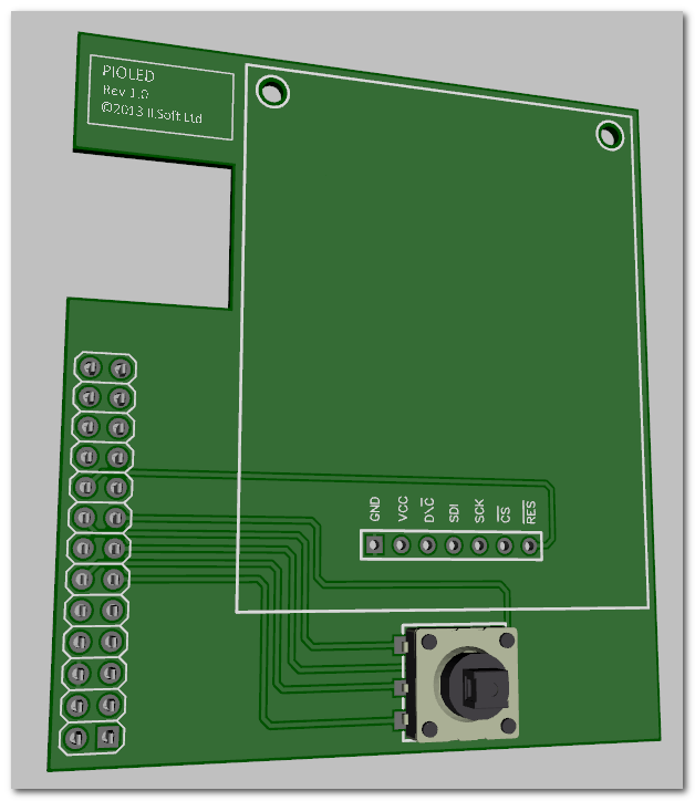 3D View Of PiOLED Board
