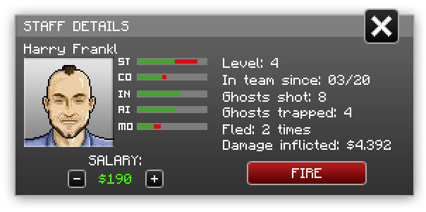 Manage your employees! Find the best hunters available and build a strong team to stand a chance against the spooky minions.