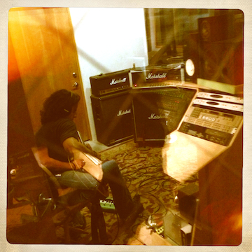 jeff a-trackin' at frogville studios