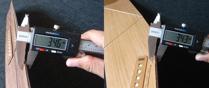 Both lamps thickness are under 3.5 mm.
