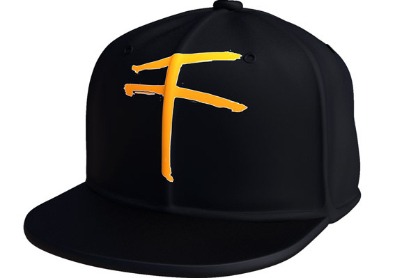 A black, embroidered snapback cap with the 1000 logo.