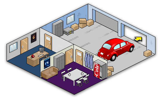 Choose your headquarter! Starting out small, you will soon be able to expand into a larger base including more storage space and car ports.