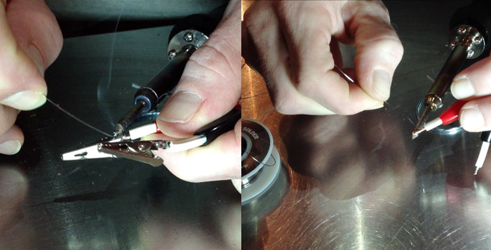 Meticulously soldering…
