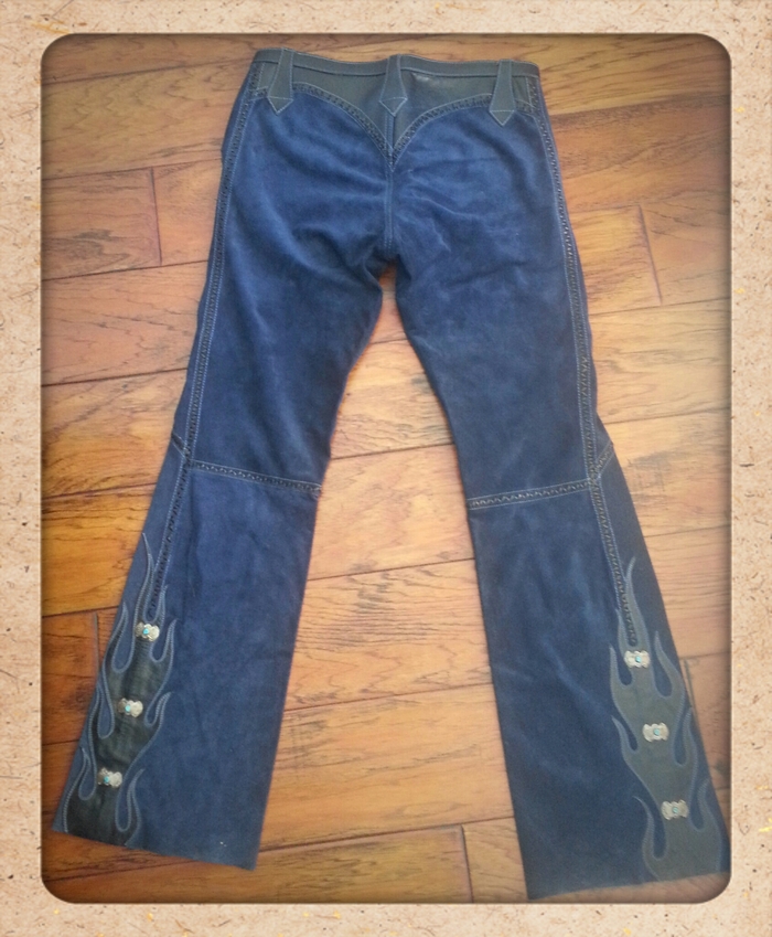 Matching Blue Suede Pants