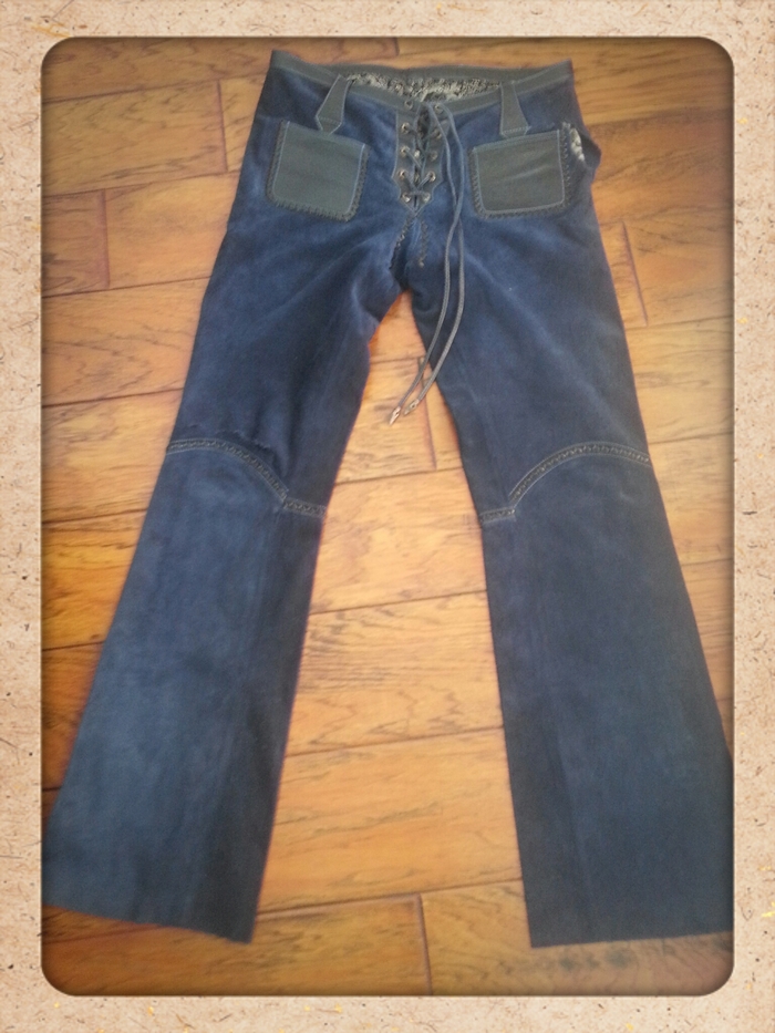 Matching Blue Suede Pants