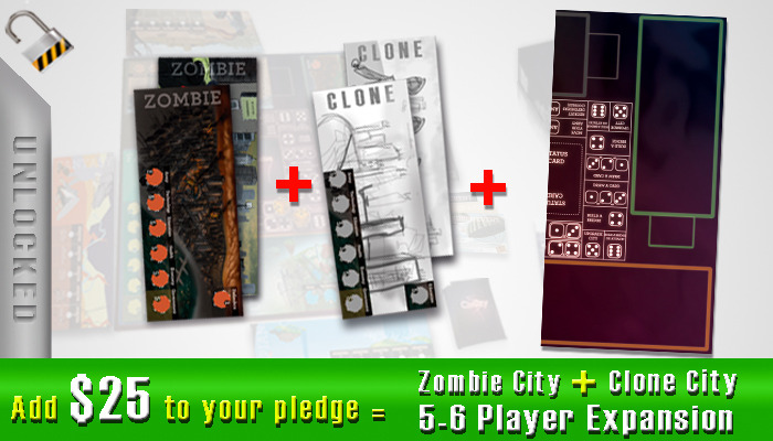 $25 - 5 to 6 Player Expansion and Zombie City and Clone City