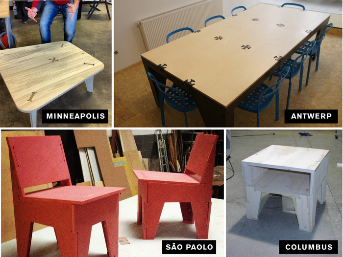 Prototypes of AtFAB pieces downloaded and built locally by makers worldwide.
