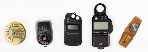 Almost two centuries of light measuring. Simple exposure calculators were introduced cca. 1850, first simple analog light meter 1938.