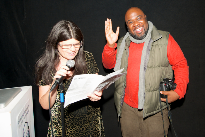 Laurie Gwen Shapiro (2012 Judge) and Andrew Thomas (2012 Best Documentary Winner and Best in Show Winner)