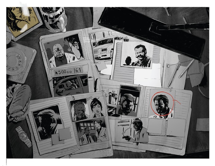 Giovanni's work on The White Suits written by Frank Barbiere and featured in issue 19 of Dark Horse Presents.