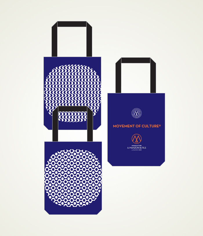 reward US$75 totebag white on navy blue Copacabana waves or bubbles one side A.Manzoni & Fils Logo other side, size 35cm(13.7 inches) high + 20cm(7.87 inches)handle, 37cm(14.5 inches) large