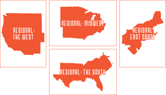 Regionals: four options for regional digital prints are available